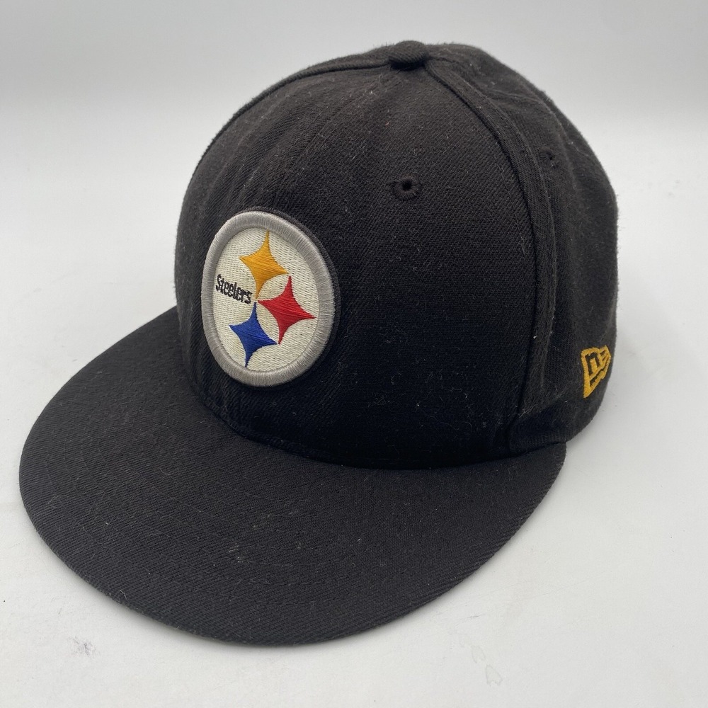 New Era 59FIFTY Pittsburgh Steelers Fitted Cap Hat Size‎ 7 3/8 WELL WORN WASHED